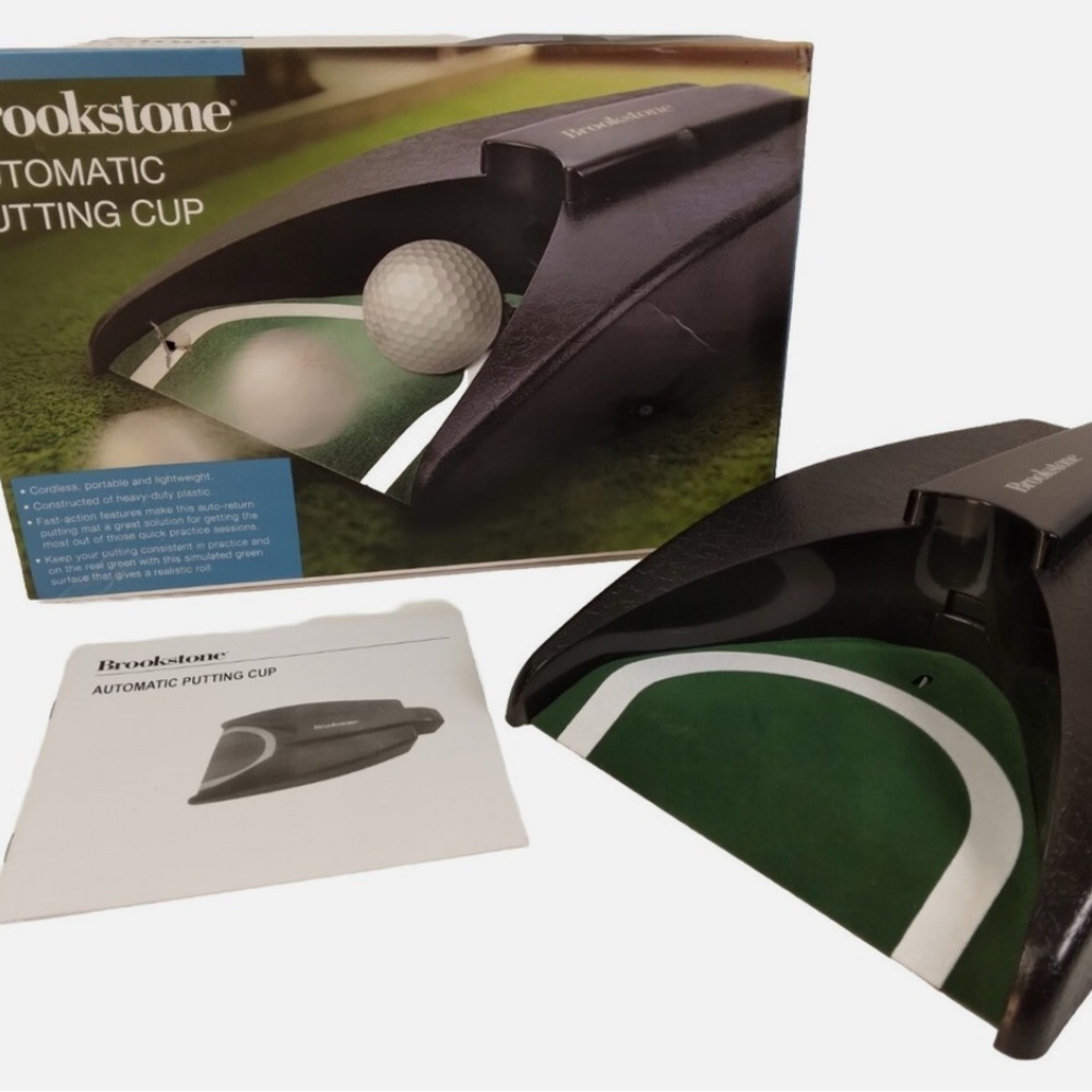 NEW- Brookstone Black and Green Putting Trainer